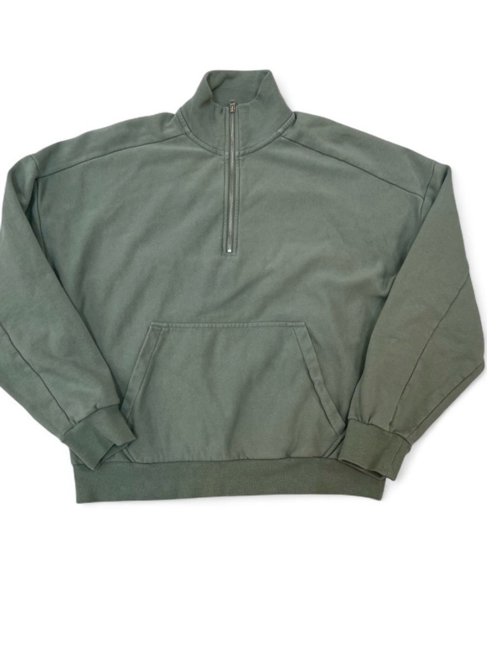 rag & bone light olive Green Half-Zip Pullover sweatshirt L - Picture 2 of 8